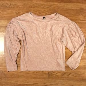 Free People Pink Velvet Sweater